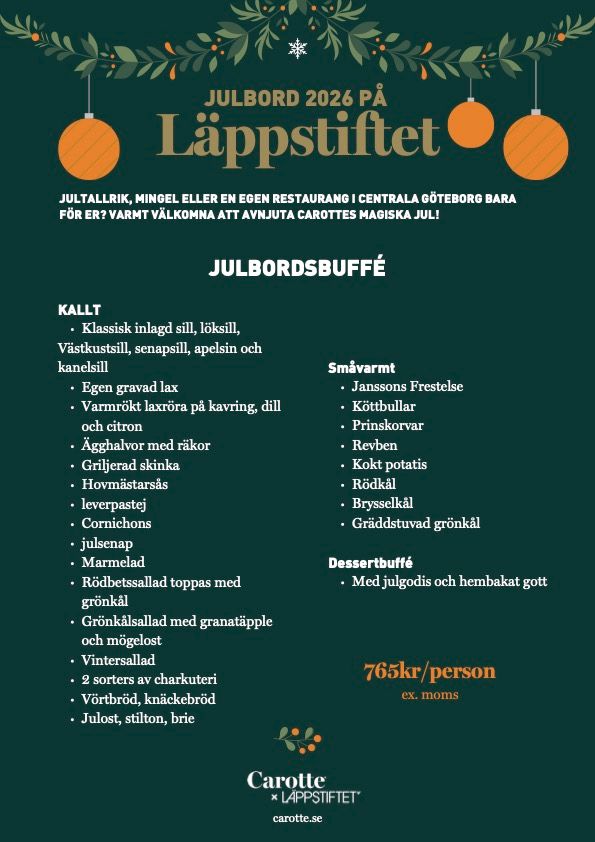 Läppstiftet - julbordsrestaurang i LillaBommen, Göteborg