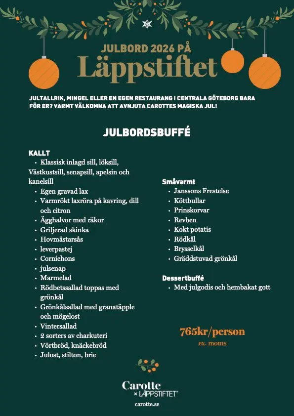 Läppstiftet - julbordsrestaurang i LillaBommen, Göteborg
