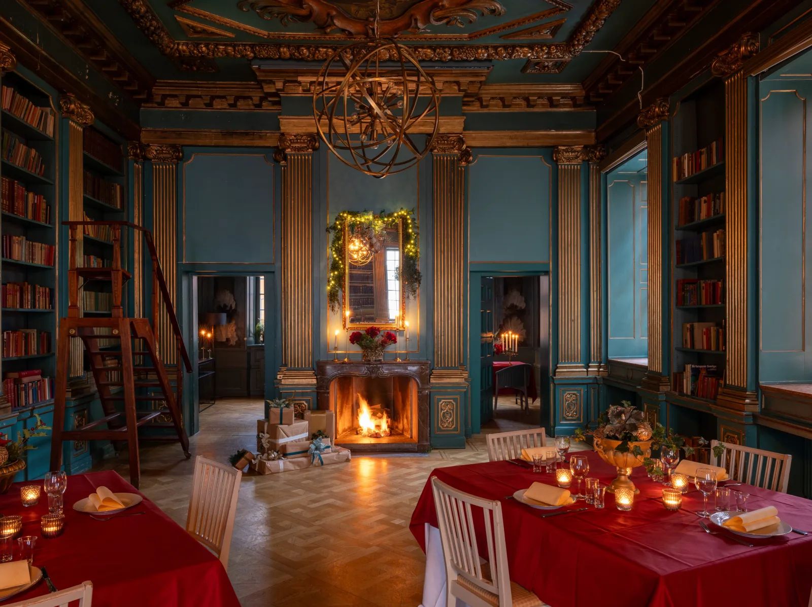 Julbord på van der Nootska palatset - Biblioteket